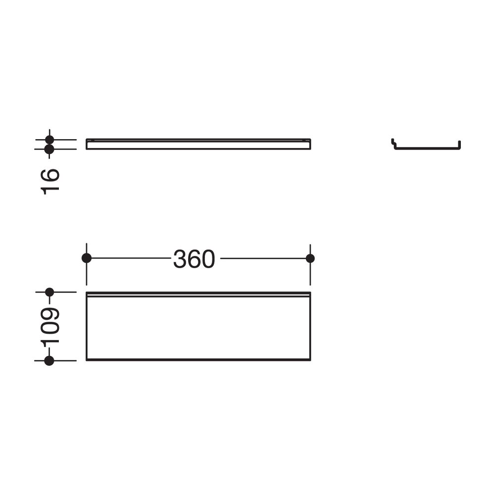 HEWI Ablage 360mm, pulverbeschichtet Weiß tiefmatt... HEWI-950.13.0014 DX 4014885607366 (Abb. 2)