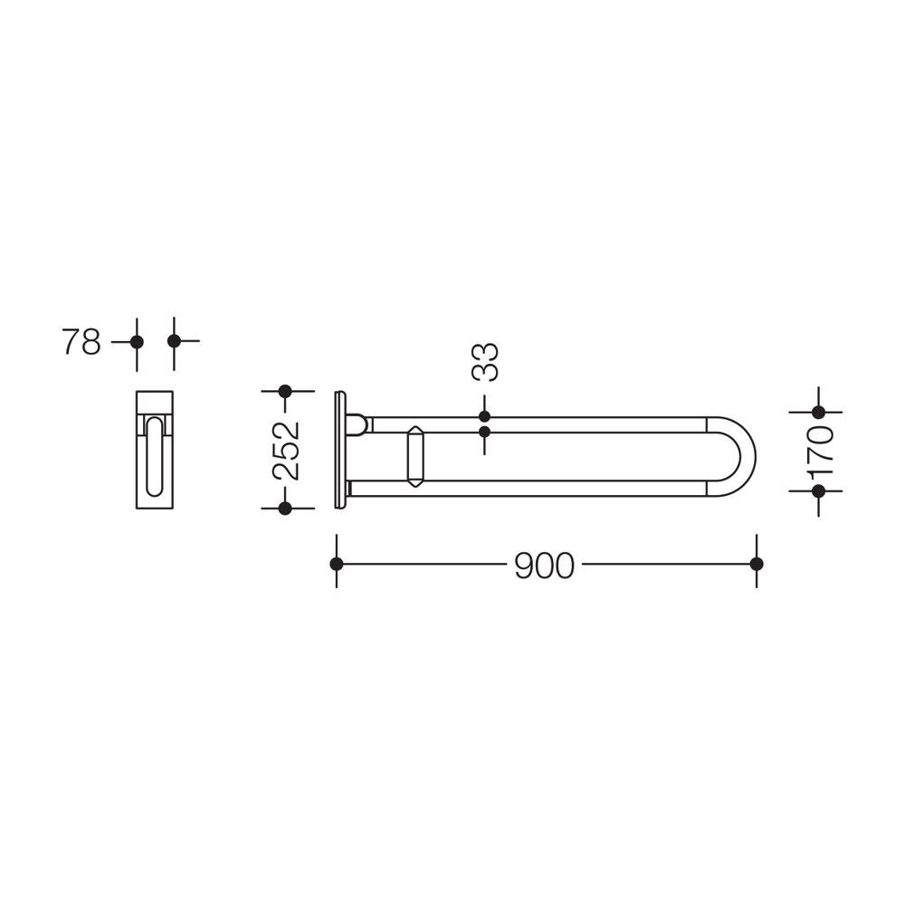 HEWI mobiler Stützklappgriff Serie 801 matt, L 900mm reinweiß... HEWI-801.50B237 99 4014885618034 (Abb. 2)