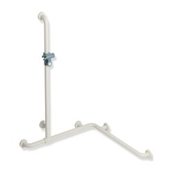 HEWI Duschhandlauf mit verschiebbarer Brausehalterstange mit Stahlkern 1100 x 762mm r... HEWI-801.35.3100 4014885666684 (Abb. 1)