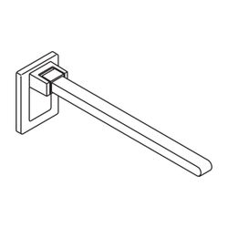 HEWI Stützklappgriff Mono, L 600mm, Vierkant B 40mm H 30mm, Edelstahl... HEWI-950.50.610XA 4014884964316 (Abb. 1)