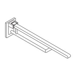 HEWI Stützklappgriff Duo, L 700mm, Vierkant B 40mm H 30mm, Edelstahl... HEWI-950.50.620XA 4014884964323 (Abb. 1)