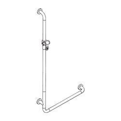 HEWI Winkelgriff mit Brausehalterstange Serie 801 1250x600mm reinweiß... HEWI-801.33.220 99 4014884999943 (Abb. 1)