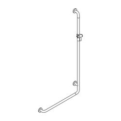 HEWI Winkelgriff mit BrausehalterstangeSer 805, links, D 33mm, 1250x600mm tiefschw... HEWI-805.33.220L 90 4014885388401 (Abb. 1)