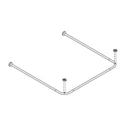 HEWI Vorhangstange D 25mm, 1187x1165x1187mm 34 Ringe, pulverbeschichtet Weiß tief... HEWI-900.34.30160 DX 4014885563228 (Abb. 1)