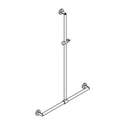 HEWI Duschhandlauf mit verschiebbarer Brausehalterstange Stystem 900 D 25/30, 1250x7... HEWI-900.35.43040 4014885533122 (Abb. 1)