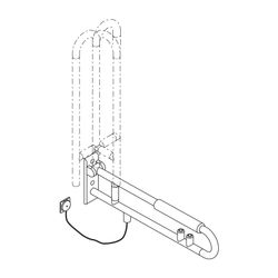 HEWI Stützklappgriff drehbar, matt, E-Ausf., Funktionstaste/WC-Spülung/Armpolster L... HEWI-801.50B511 98 4014885608028 (Abb. 1)