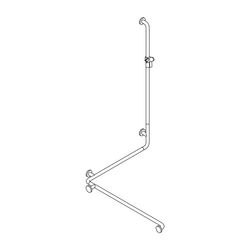 HEWI Duschhandlauf mit Brausehalterstange, Ausführung links Serie 805 Classic 1250... HEWI-805.35.240L 90 4014885610601 (Abb. 1)