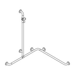 HEWI Duschhandlauf mit verschiebbarer Brausehalterstange Serie 805 Classic 1250x962... HEWI-805.35.350 99 4014885610755 (Abb. 1)