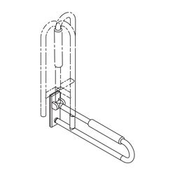 HEWI mobiler Stützklappgriff Serie 801 drehbar, L 750mm, mit Armpolster rubinrot... HEWI-801.50.148 33 4014885615453 (Abb. 1)