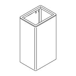 HEWI Papierabfallbehälter Edelstahl weiß beschichtet 60 Liter... HEWI-950.05.400 4014885633266 (Abb. 1)
