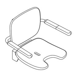 HEWI Klappsitz Premium, Schamausschnitt Weiß hochglanz/Weiß matt, 802.51.23860 SD... HEWI-802.51.23860 SD 4014885646143 (Abb. 1)
