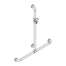 HEWI Duschhandlauf mit verschiebbarer Brausehalterstange Anthrazitgrau 1100x962 chro... HEWI-801.35.41054 4014885651321 (Abb. 1)