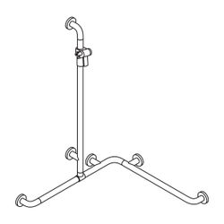 HEWI Duschhandlauf mit verschiebbarer Brausehalterstange Serie 805 Classic 1100x762... HEWI-805.35.310 98 4014885410188 (Abb. 1)
