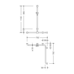 HEWI Duschhandlauf mit verschiebbarer Brausehalterstange Serie 805 Classic 1100x762... HEWI-805.35.310 98 4014885410188 (Abb. 1)
