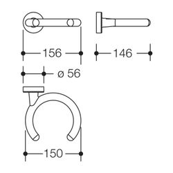 HEWI Gehhilfenhalter, 150x146x56mm, Polyamid, Reinweiß, 950.90.60090 99... HEWI-950.90.60090 99 4014884974353 (Abb. 1)