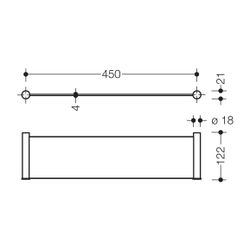 HEWI Ablage System 162, verchromt, 450mm, Glasplatte... HEWI-162.03.100540 4014884982532 (Abb. 1)