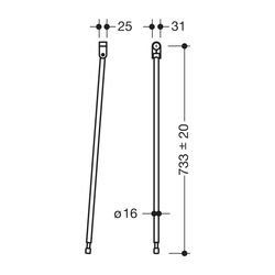 HEWI Bodenstütze für Stützklappgriffe 950.50., L:733mm, Edst., Anb. farbig anthra... HEWI-950.50.025XA 92 4014885387718 (Abb. 1)