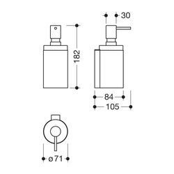 HEWI Seifenspender mit Halter System 162, Halter chrom Becher Kunststofff tiefsch... HEWI-162.06.11040 90 4014885407508 (Abb. 1)