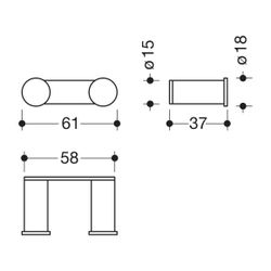 HEWI Doppelhaken System 162 verchromt... HEWI-162.90.03040 4014884990612 (Abb. 1)
