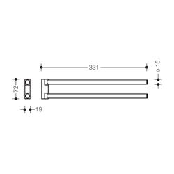 HEWI Handtuchhalter System 162, edelstahl, 331mm, Arme schwenkbar... HEWI-162.09.110XA 4014884999554 (Abb. 1)