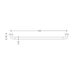 HEWI Badetuchhalter Serie 477 BA1.1, D 33 1000mm koralle... HEWI-477.30.320 36 4014885395584 (Abb. 1)