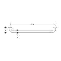 HEWI Badetuchhalter Serie 477 BA1.1, D 33 800mm tiefschwarz... HEWI-477.30.310 90 4014884687000 (Abb. 1)