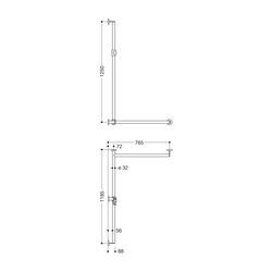 HEWI Duschhandlauf m. verschiebb. Brausehalterstange System 900 1250x1185x765mm r... HEWI-900.35.302XA 92 4014885535492 (Abb. 1)