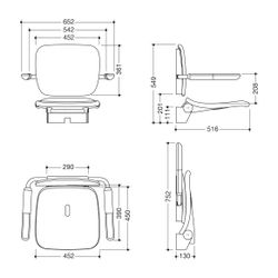 HEWI Klappsitz Premium weiß hochglanz-weiß matt... HEWI-802.51.23360 SD 4014885646044 (Abb. 1)