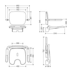 HEWI Klappsitz Premium, Schamausschnitt Weiß hochglanz/Weiß matt, 802.51.23860 SD... HEWI-802.51.23860 SD 4014885646143 (Abb. 1)