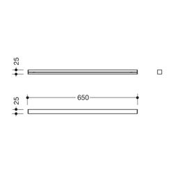 HEWI Wandprofil mit Kappen, 650mm, 25x25mm, pulverbeschichtet Weiß tiefmatt... HEWI-950.13.0033 DX 4014885660538 (Abb. 1)