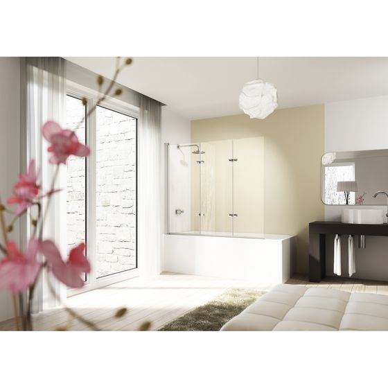 HÜPPE Design elegance Badewannenabtrennung 3teilig Rechts 1200 H1500 silber matt Privatima