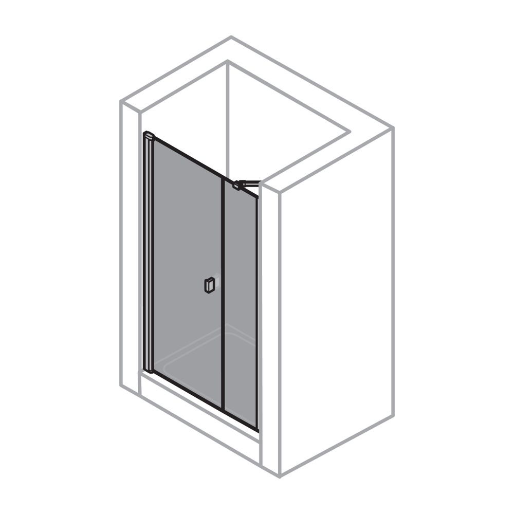 HÜPPE SolvaPro teilgerahmt Schwingtür m. Nebenteil 900 Links H2000 Black Edition k... HUEPPE-7T2902123322 4055288456151 (Abb. 2)