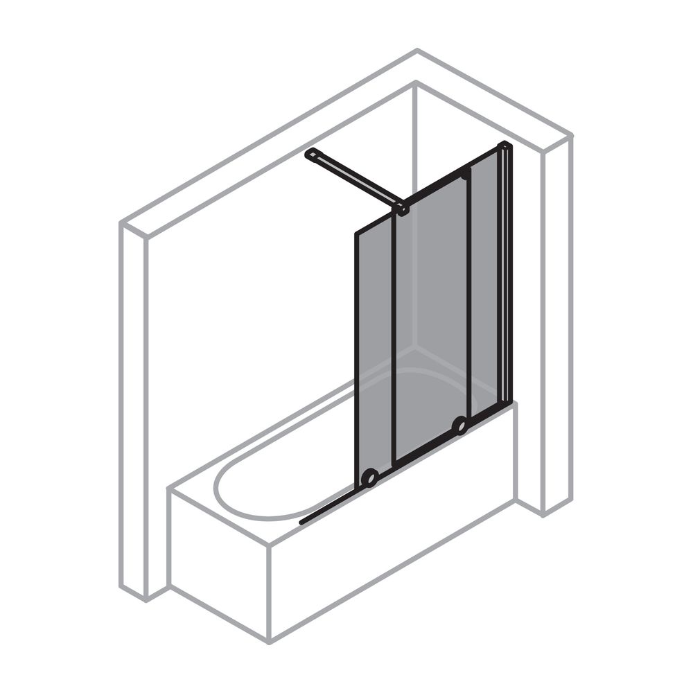 HÜPPE Xtensa pure Badewannenabtrennung Gleittür 1teilig Rechts 1400 H1500 123 G... HUEPPE-XT0702123368791 4055288240668 (Abb. 2)