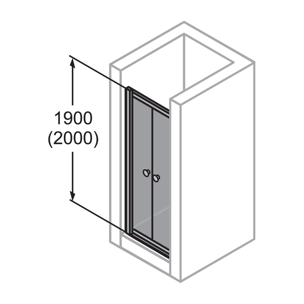 HÜPPE Alpha 2 teilgerahmt Pendeltür 700 H2000 silber matt klar Anti-Plaque... HUEPPE-A25107087322 4054024857948 (Abb. 3)