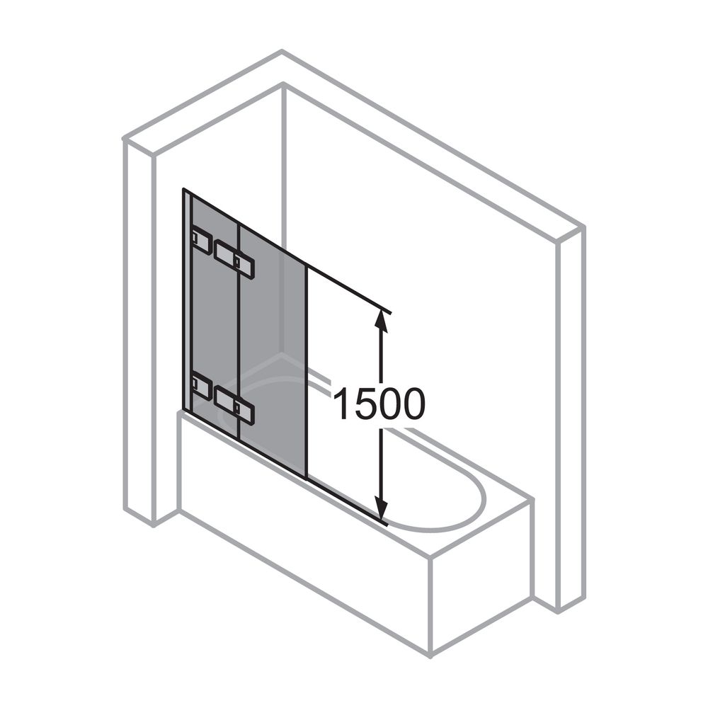 HÜPPE Solva teilgerahmt Badewannenabtrennung Schwingfalttür Links 1200 H1500 hochg... HUEPPE-S26402092301 4055288428059 (Abb. 3)