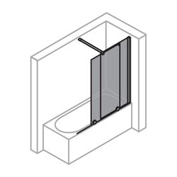 HÜPPE Xtensa pure Badewannenabtrennung Gleittür 1teilig Rechts 1400 H1500 123 G... HUEPPE-XT0702123368791 4055288240668 (Abb. 1)