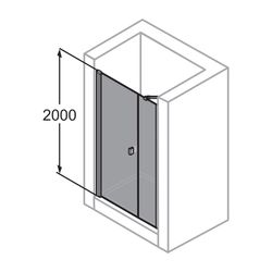 HÜPPE SolvaPro teilgerahmt Schwingtür m. Nebenteil 900 Links H2000 Black Edition k... HUEPPE-7T2902123322 4055288456151 (Abb. 1)