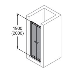 HÜPPE Alpha 2 teilgerahmt Pendeltür 800 H1900 silber matt klar Anti-Plaque... HUEPPE-A25103087322 4054024462524 (Abb. 1)