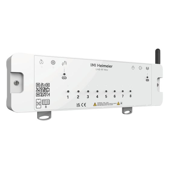 IMI Heimeier Klemmleiste UH8-RF Mini, Funk, 8 Zonen, 230V, 868MHz Funkfrequenz, ABS, Weiß