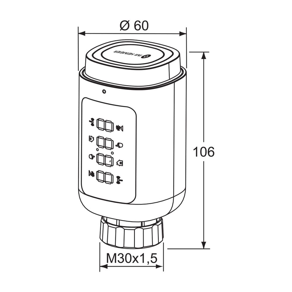 Heimeier Smarter Thermostatkopf mit Bluetooth, Programmierung per Smartphone für HeimS... IMI-1550-00.500 4024052058952 (Abb. 2)
