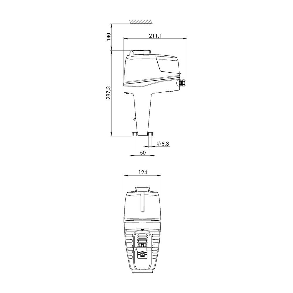 Heimeier TA Stellantrieb TA-Slider 1600 Plus 24V stetig, 0(2)-10 VDC, 3-Punkt, 2-Punkt... IMI-32222810219 5902276816802 (Abb. 2)