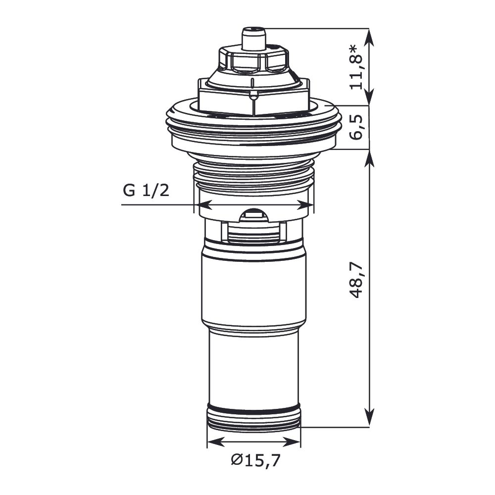 IMI Heimeier Thermostat-Oberteil Eclipse für Ventilheizkörper, für Vogel und Noot G 1/... IMI-4386-00.300 4024052048090 (Abb. 2)