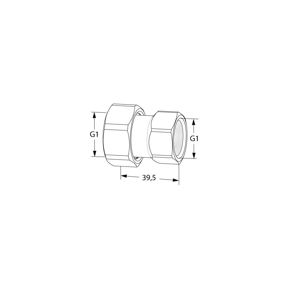 IMI TA Anschlussverschraubung DN 20, G 1" x G 1", mit Innengewinde und freilaufender Mutt... IMI-52009920 5902276820069 (Abb. 2)