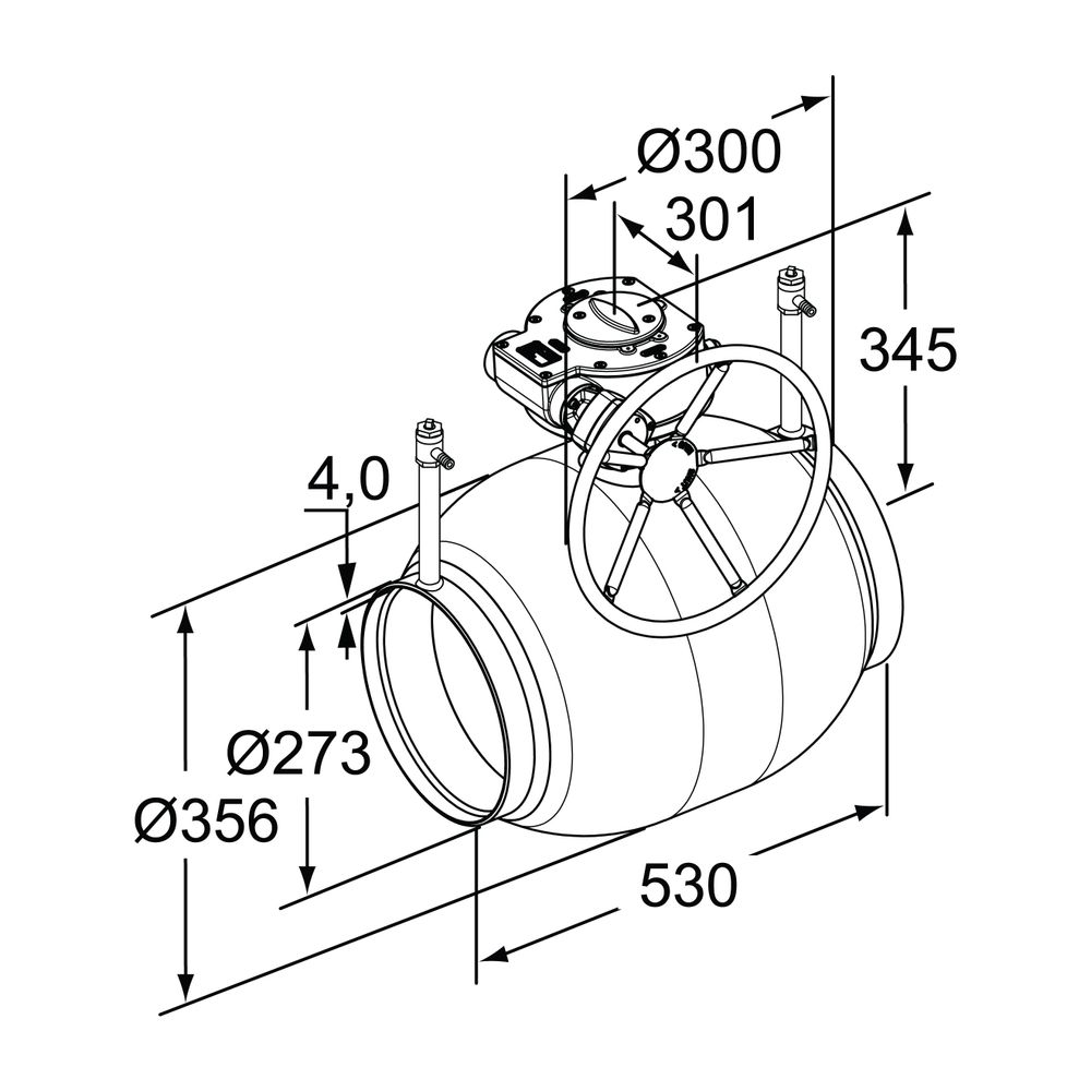 IMI TA Strangregulierventil TA-BVS 240, Nennweite DN 250 Nenndruck PN 25, Anschweißenden... IMI-652240094 6415840183938 (Abb. 8)
