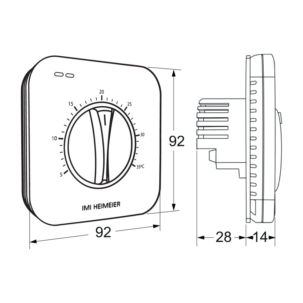 Heimeier DS-SB V3 Raumthermostat 230V Unterputzmontage mit Absenkfunktion... IMI-1511-10.500 4024052046430 (Abb. 2)