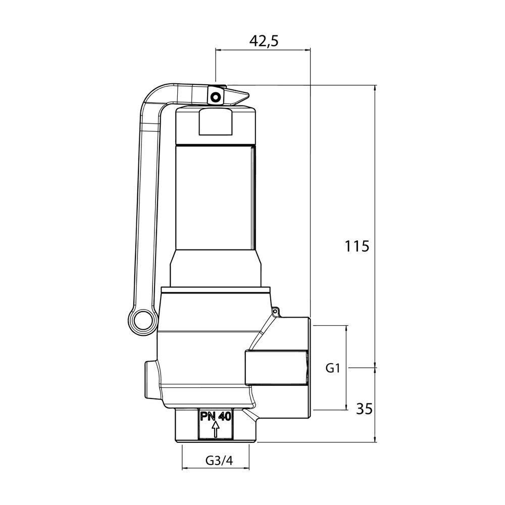 Heimeier Pneumatex Sicherheitsventil DSV 20mm Ansprechdruck 8.0bar DGF, G 3/4" Innenge... IMI-30105120581 5902276810534 (Abb. 2)