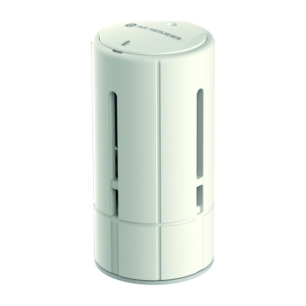 IMI Heimeier Thermostat-Kopf Halo-B, Behördenmodell mit eingebauten Fühler, Diebstahlsicher Biegefestigkeit min. 1000N, Weiß 2500-00.500