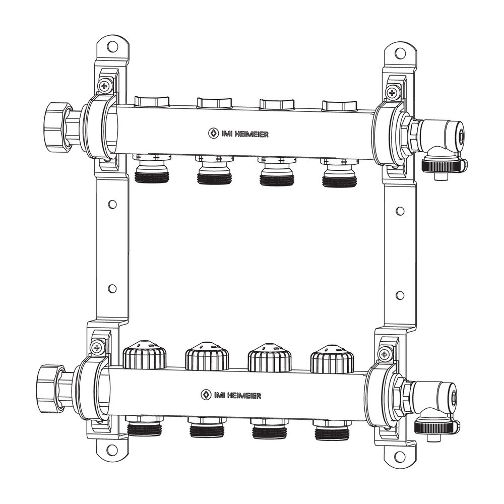 Heimeier Heizkreisverteiler Dynatec Eclipse mit automatischem Durchflussregler, 9 Heiz... IMI-9344-09.800 4024052988419 (Abb. 2)