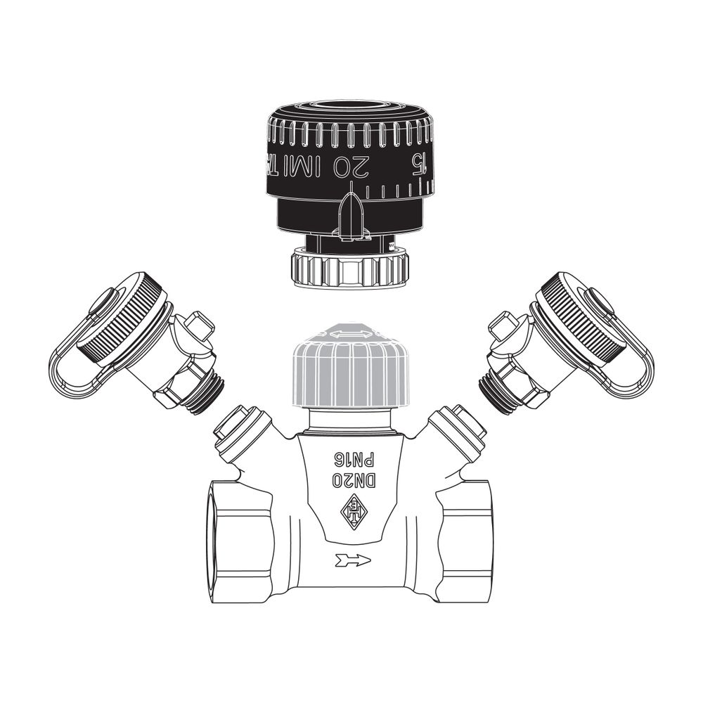 IMI TA Strangregulierventil TA-Multi Set 1 DN 25, Handrad, 2x Entleerung, Rotguss... IMI-5850-04.500 4024052985715 (Abb. 1)