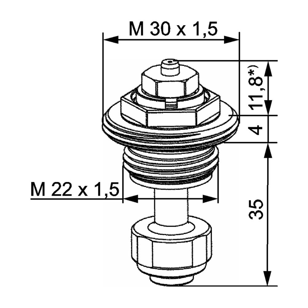 IMI Heimeier Thermostat-Oberteil für Ventilheizkörper Bauschutzkappe weiß, M 22x1,5 mi... IMI-4316-02.300 4024052324996 (Abb. 2)